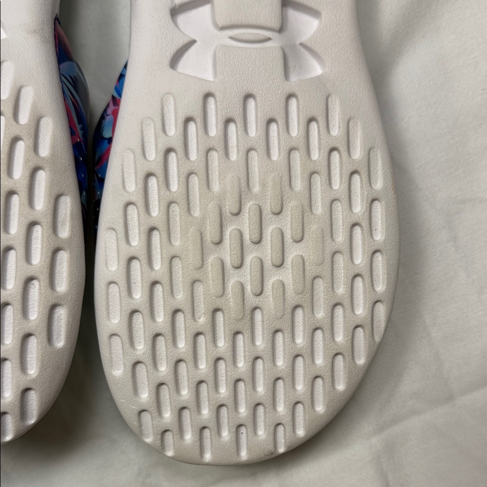Under Armour Tropical Slide Sandals - Blue pink green size 8 slide on - Picture 12 of 12